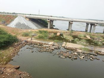 Scenic view of bridge against clear sky