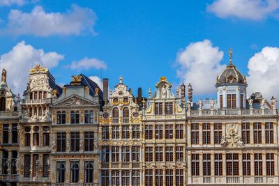 Low angle view of buildings against sky