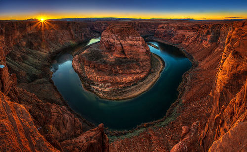 Aerial view of rock formations