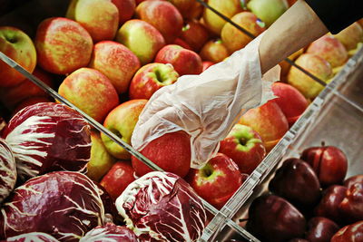 Close-up of fruits for sale at market stall