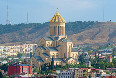 Holy trinity cathedral of tbilisi or sameba, one of the outstanding landmarks of tbilisi, georgia