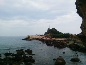 Rock formations in sea