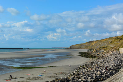 Scenic view of beach against sky