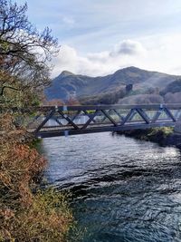 Bridge over river against sky