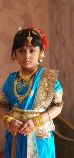 Close-up of girl wearing mask