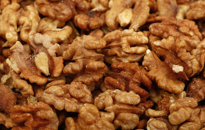 Full frame shot of walnuts