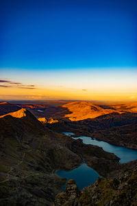 Scenic view of landscape against sky during sunset