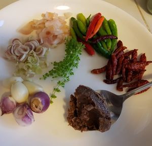 Close-up of vegetables in plate