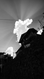 Low angle view of houses against sky