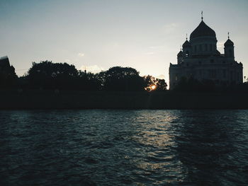 View of church at sunset