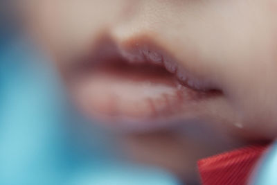 Close-up of girl lips