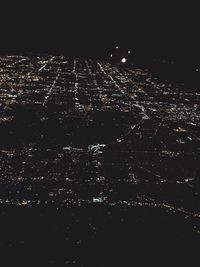 Aerial view of illuminated cityscape