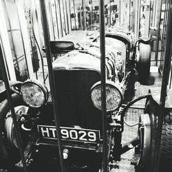 Close-up of cars on road