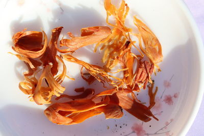 High angle view of ice cream in plate