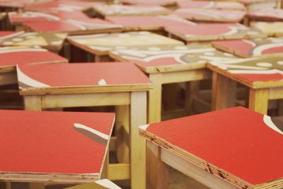 Close-up of stools