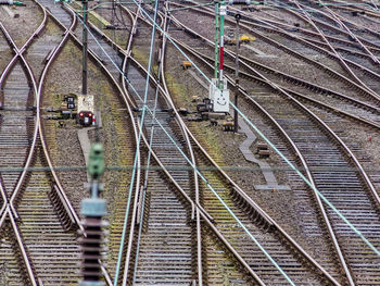 High angle view of railroad tracks