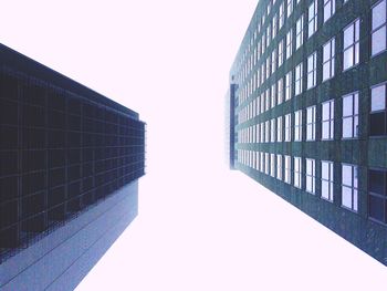 Low angle view of modern building against clear sky