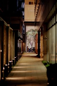 Narrow alley along buildings