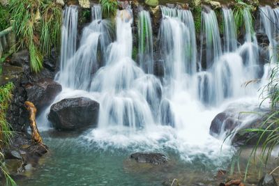 Scenic view of waterfall