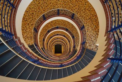 Low angle view of spiral staircase