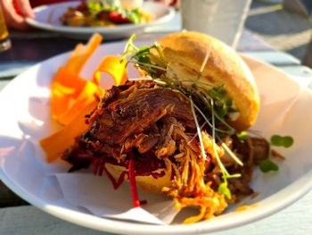 Close-up of meal served in plate