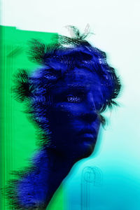 Portrait of young man with blue eyes