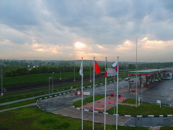 Scenic view of flag against sky