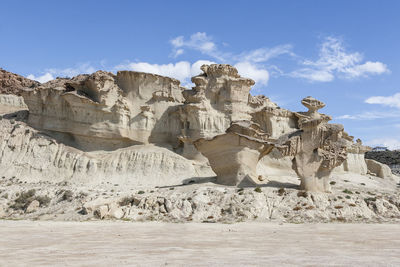 View of rock formations against sky