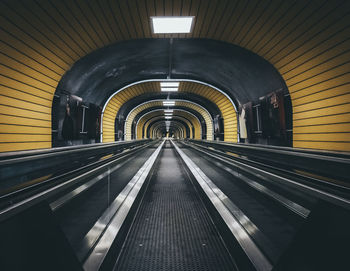 Low angle view of escalator