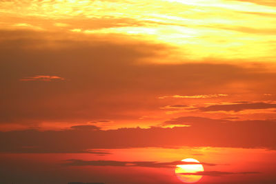 Scenic view of dramatic sky during sunset