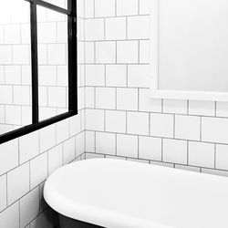 Interior of white bathroom