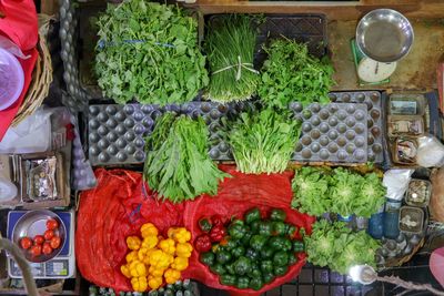 Vegetables for sale at market stall