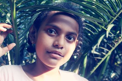 Close-up portrait of little girl