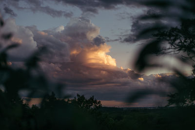 Scenic view of dramatic sky during sunset