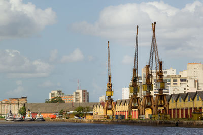 View of porto alegre harbor from guaíba lake