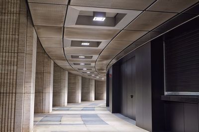Illuminated empty corridor