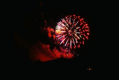 Low angle view of firework display