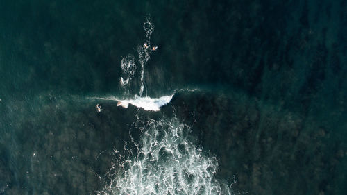 Water splashing in sea