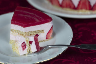 Close-up of cake in plate