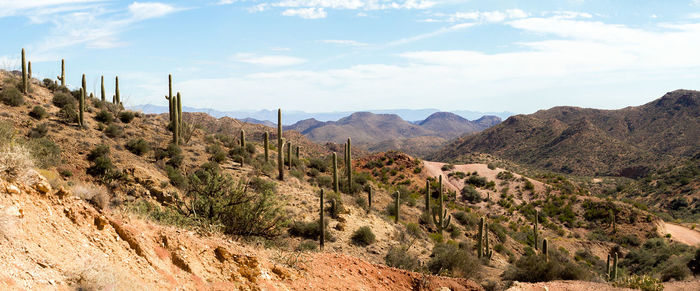 Scenic view of mountains against sky