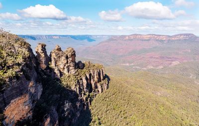 Panoramic view of rocky mountains against sky