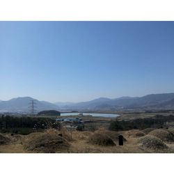 Scenic view of landscape against clear sky