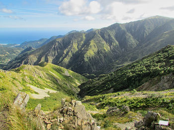 Scenic view of mountains against sky