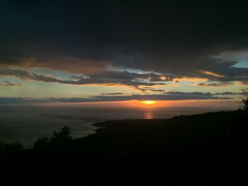 Scenic view of dramatic sky during sunset