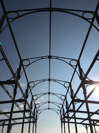 Low angle view of electricity pylon