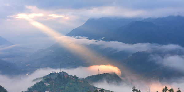 Scenic view of mountains against sky