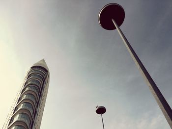 Low angle view of modern building against sky