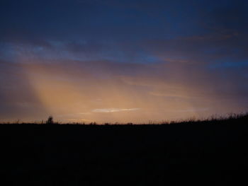 Silhouette of landscape at sunset