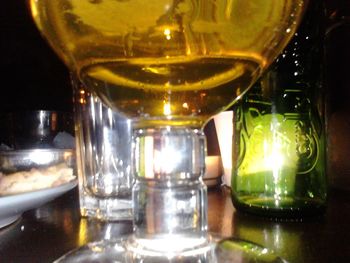 Close-up of wine glass on table