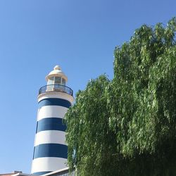 Low angle view of lighthouse against sky